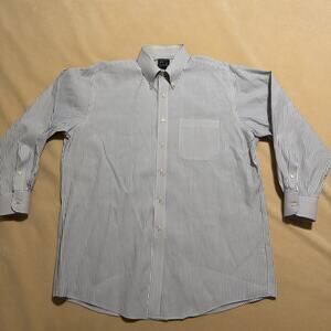 Jos A Bank Gray Pinstripe L/S Button Up Dress Shirt Size 16.5/33 See Last Pic